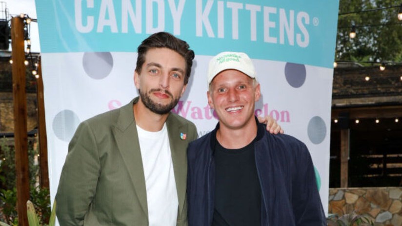 Candy Kittens founder Ed Williams (L) and Jamie Laing attend the 2023 Candy Kittens Summer Party (Photo by Lia Toby/Getty Images for Candy Kittens )
