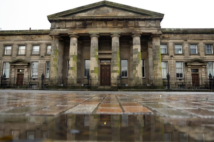 GLASGOW, SCOTLAND - FEBRUARY 27: A general view of Glasgow High Court on February 27, 2024 in Glasgow, Scotland. The Justiciary Buildings in Glasgow, Scotland, serve as part of a judicial complex alongside counterparts in Edinburgh and Aberdeen, dedicated to the supreme criminal court in Scotland. Built between 1810 and 1814 by architect William Stark, the design, inspired by the Parthenon in Greece, housed the city's courthouse, jail, and municipal offices. In 1844, the building fully transitioned to judicial use as the city council relocated to the city and county buildings in Wilson Street. (Photo by Jeff J Mitchell/Getty Images)