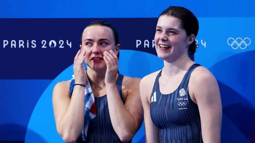 Team GB's Andrea Spendolini-Sirieix and Lois Toulson won bronze in the women's 10m synchro at the Paris Olympics