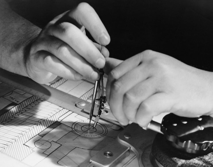 UNITED STATES - CIRCA 1950s: Hand with compass. (Photo by George Marks/Retrofile/Getty Images)