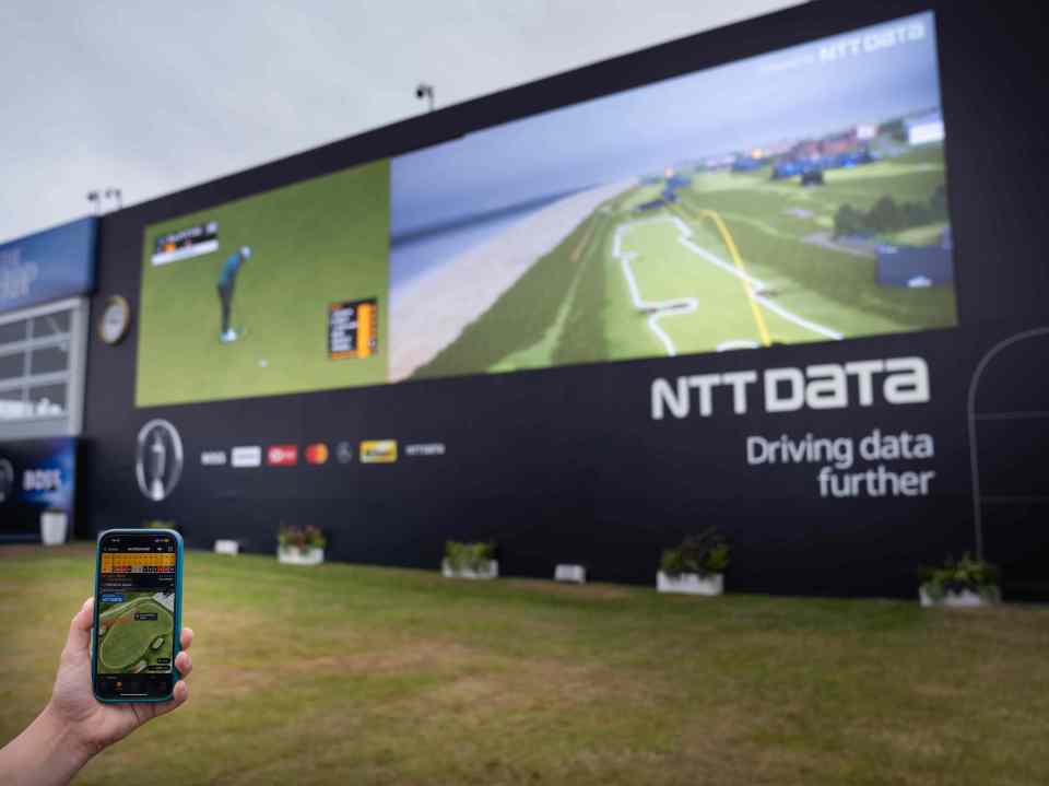 The NTT Data Wall at the Open Championship at Royal Troon (owls not pictured)