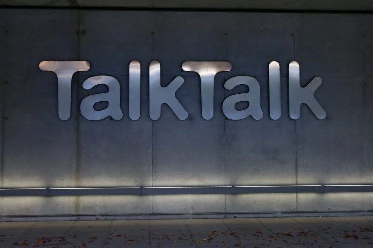 Image of the TalkTalk logo on a wall