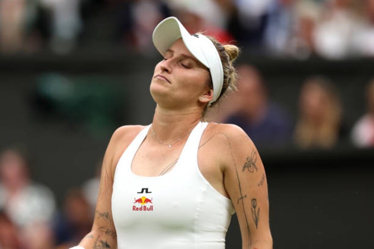 The women’s singles defending Wimbledon champion Marketa Vondrousova was beaten at the All England Club in a huge day two shock.
