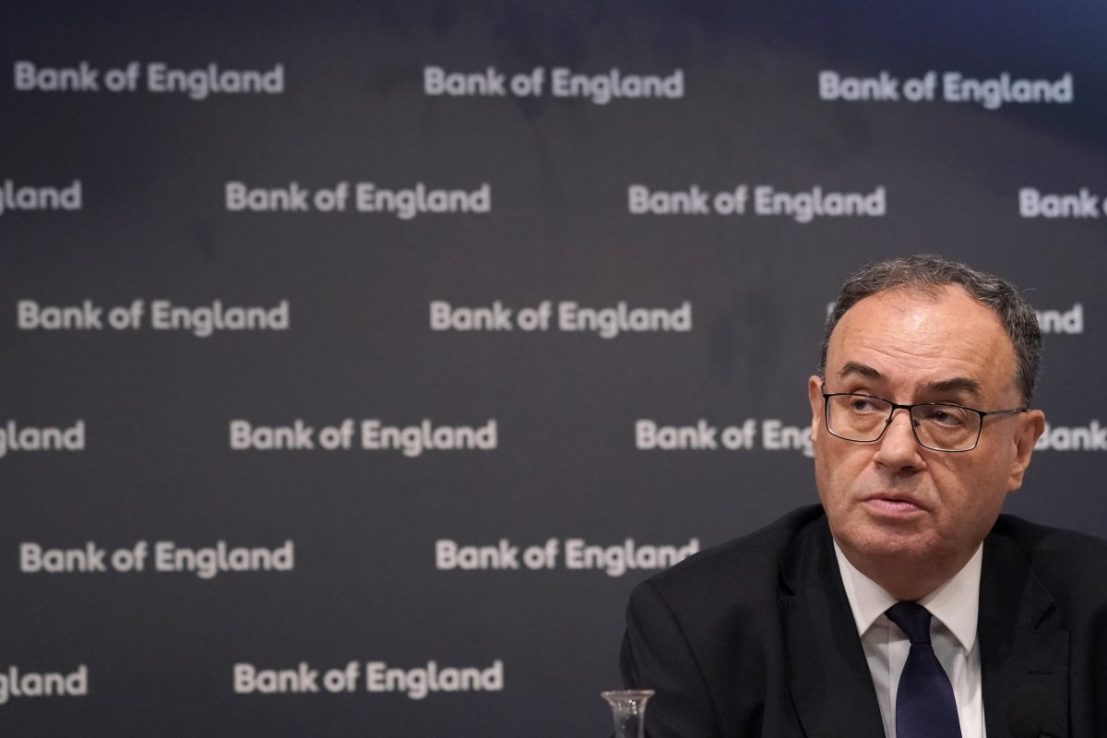 Andrew Bailey, governor of the Bank of England. Photo: Alberto Pezzali/PA Wire