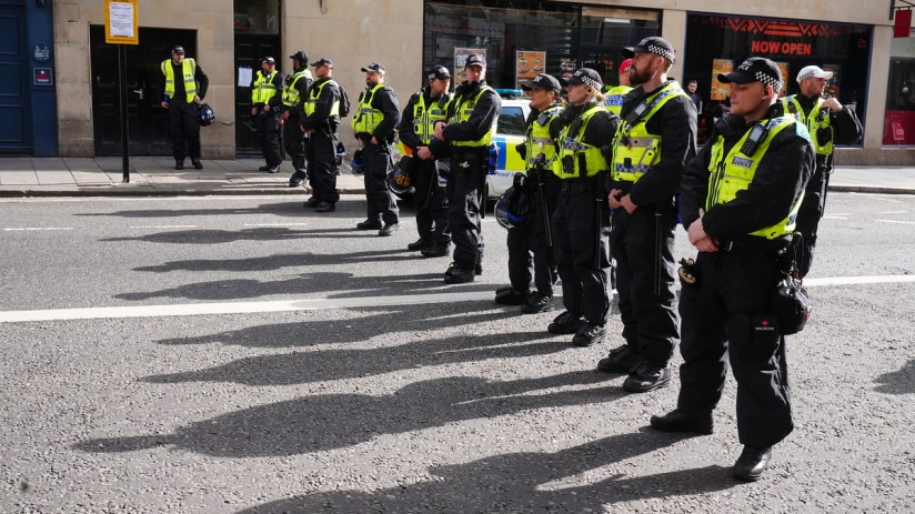 King Charles offered his “heartfelt thanks” to the police for restoring order, as they continue to remain on high alert.
