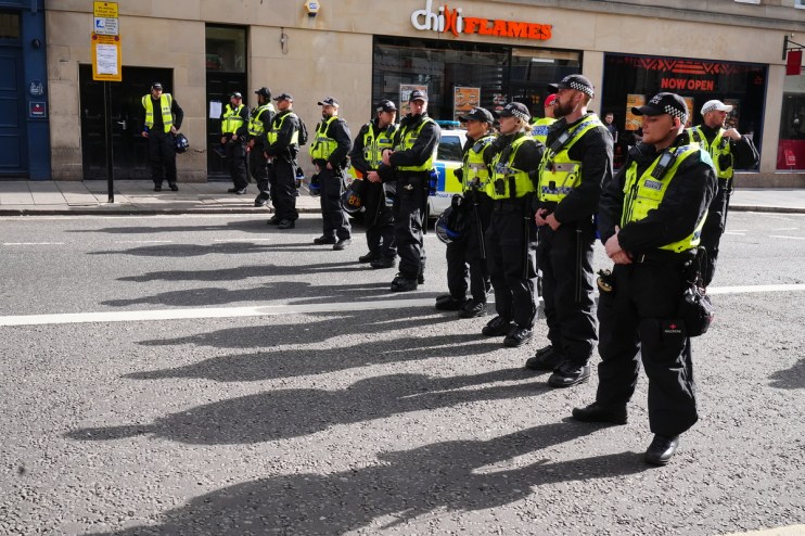 King Charles offered his “heartfelt thanks” to the police for restoring order, as they continue to remain on high alert.