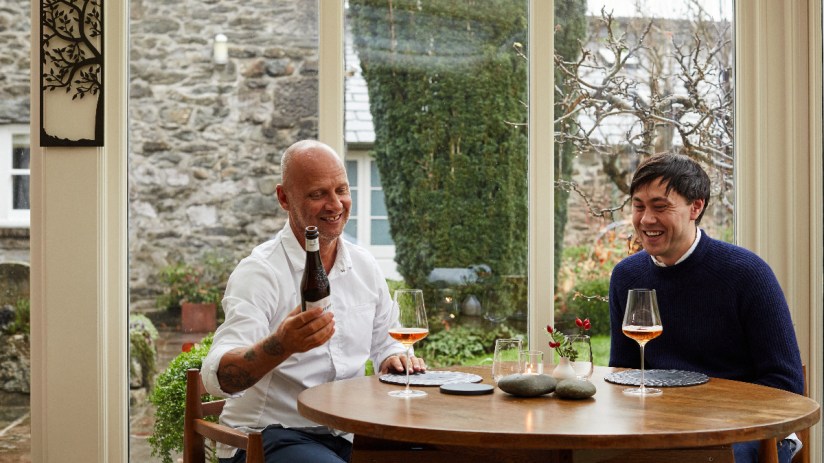 Simon Rogan, Michelin starred chef and owner of UMBEL Restaurants, and Nick Showering, brand manager of fine cider brand Showerings Cider.