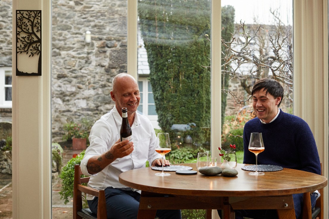Simon Rogan, Michelin starred chef and owner of UMBEL Restaurants, and Nick Showering, brand manager of fine cider brand Showerings Cider.