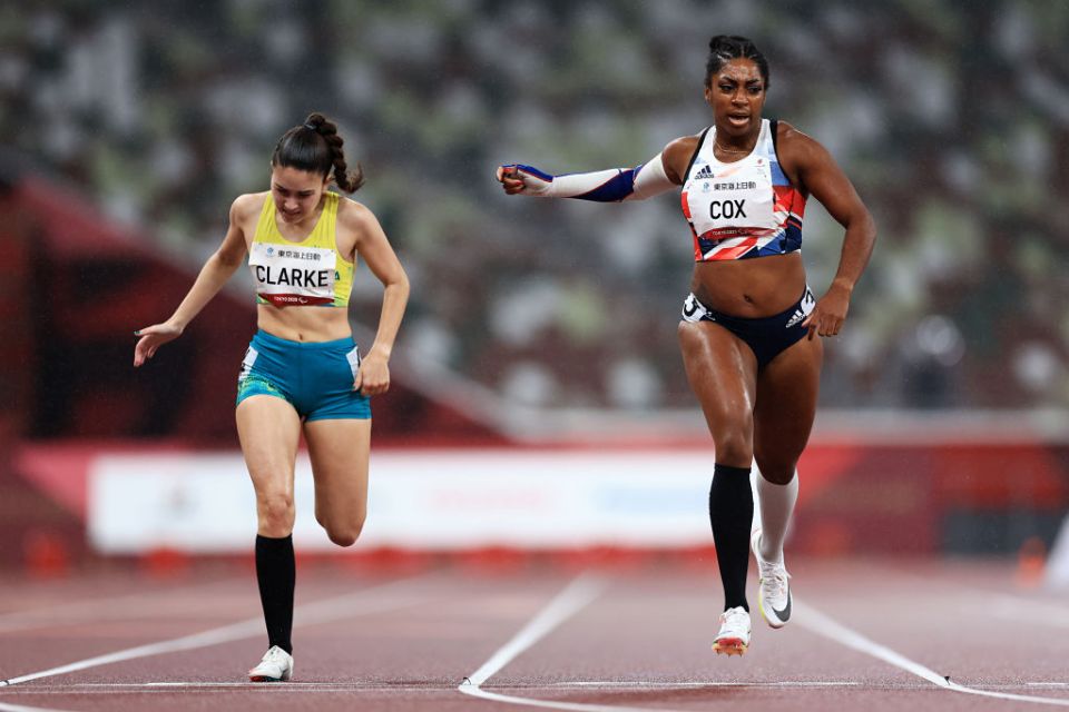 Cox competes in both athletics and track cycling in the Paralympics