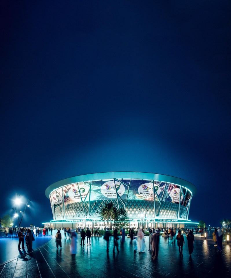Render of King Abdullah Economic City Stadium