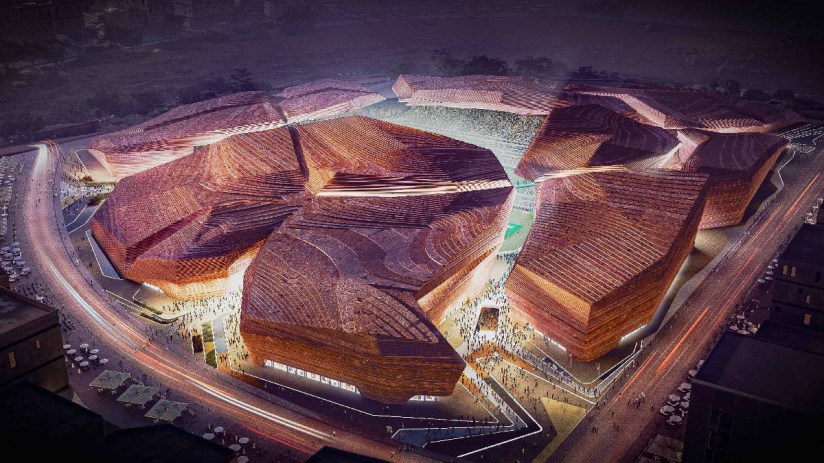 Saudi Arabia is probably going to be hosting the 2034 Fifa World Cup. They are the only bidder at the moment and the process has closed, so it's odds on. And, unsurprisingly, they've gone all out in their stadium design.