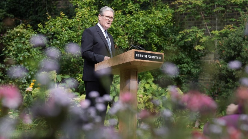 Prime Minister Sir Keir Starmer during his speech and press conference in the Rose Garden at 10 Downing Street, London, where he promised his Government will do the 'hard work' to 'root out 14 years of rot' under the Tories. (Stefan Rousseau/PA Wire)
