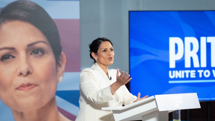 Dame Priti Patel has been knocked out of the Tory leadership race to replace Rishi Sunak, as rival Robert Jenrick was revealed to be leading the field. Photo: PA