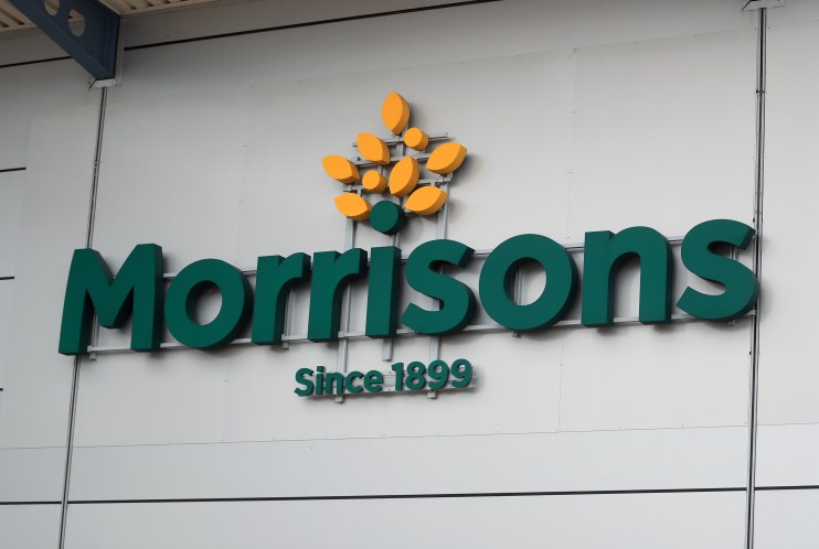 Morrisons Supermarket signage, as the supermarket group has agreed a £331 million property deal as part of efforts to slash its significant debt pile. Photo credit should read: Mike Egerton/PA Wire
