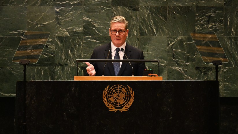 Prime Minister Sir Keir Starmer addressing the United Nations General Assembly in New York. Photo credit: Leon Neal/PA Wire