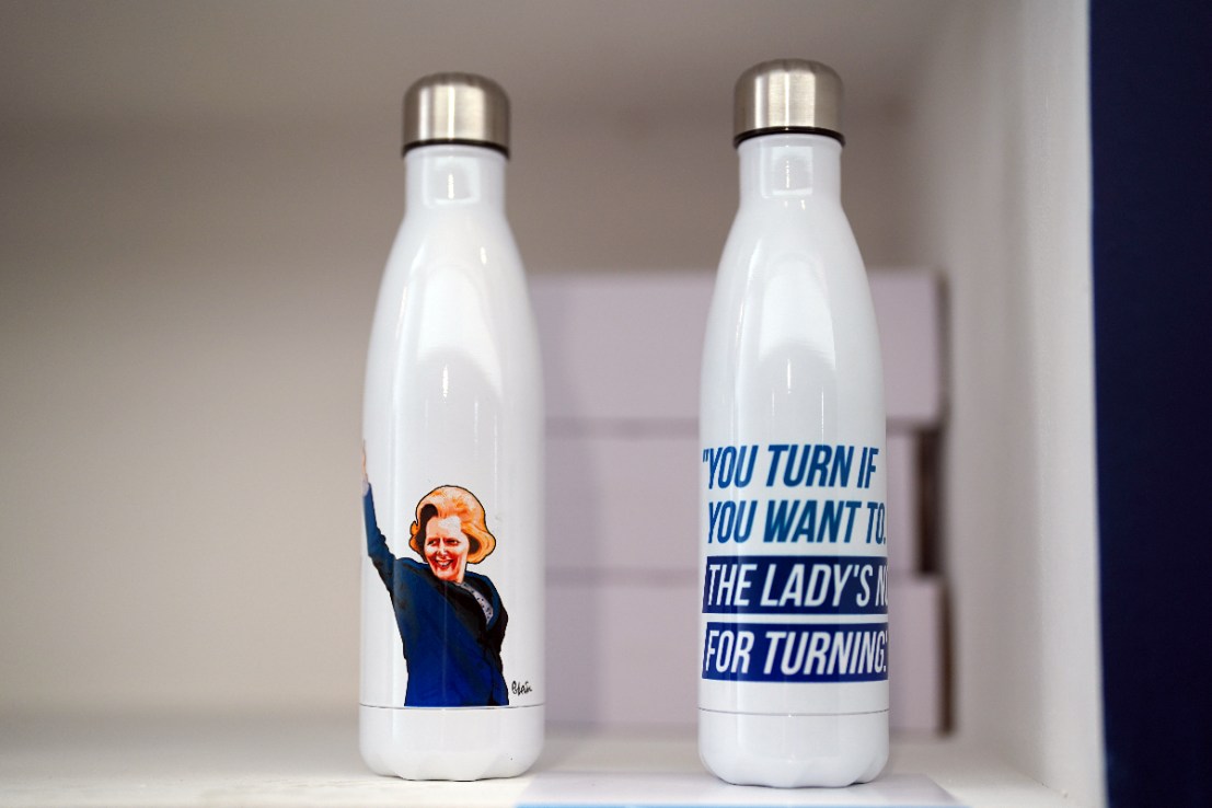 Merch on display ahead of the Conservative Party Conference in Birmingham. Photo: PA