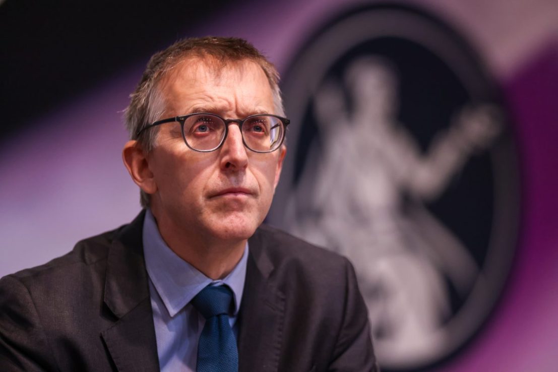 Sam Woods, deputy governor for prudential regulation at the Bank of England (BOE) and chief executive officer of the Prudential Regulation Authority (PRA), said the regulator was mindful pf pressing ahead of other countries. Photographer: Hollie Adams/Bloomberg via Getty Images