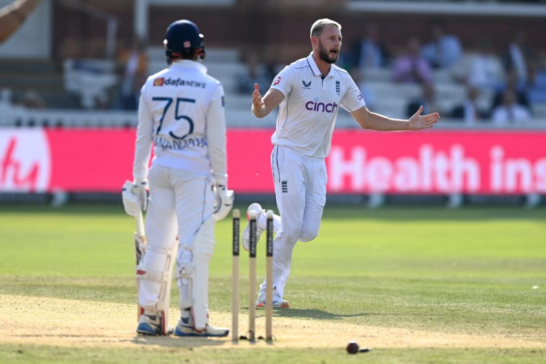 Gus Atkinson’s dream inaugural Test summer continued at Lord’s yesterday as he took a five-for in England’s 190-run victory over Sri Lanka. (Photo by Gareth Copley/Getty Images)