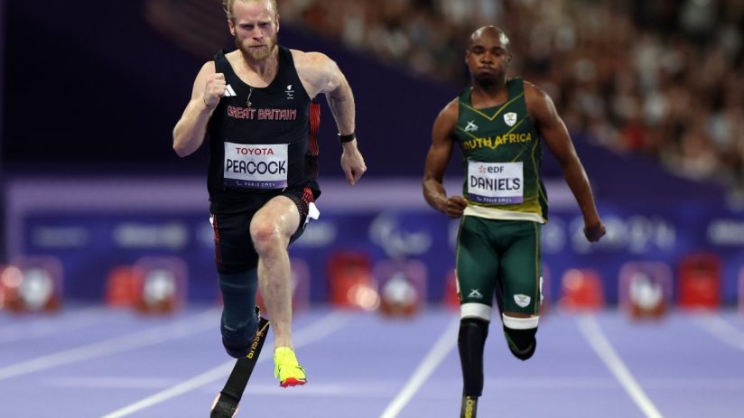 Jonnie Peacock’s bid for a third gold medal in four Paralympic Games was unsuccessful on Tuesday as he finished fifth in the men’s 100m T64 final at the Stade de France.