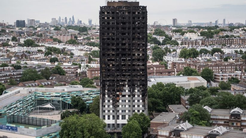 Remains of Grenfell tower