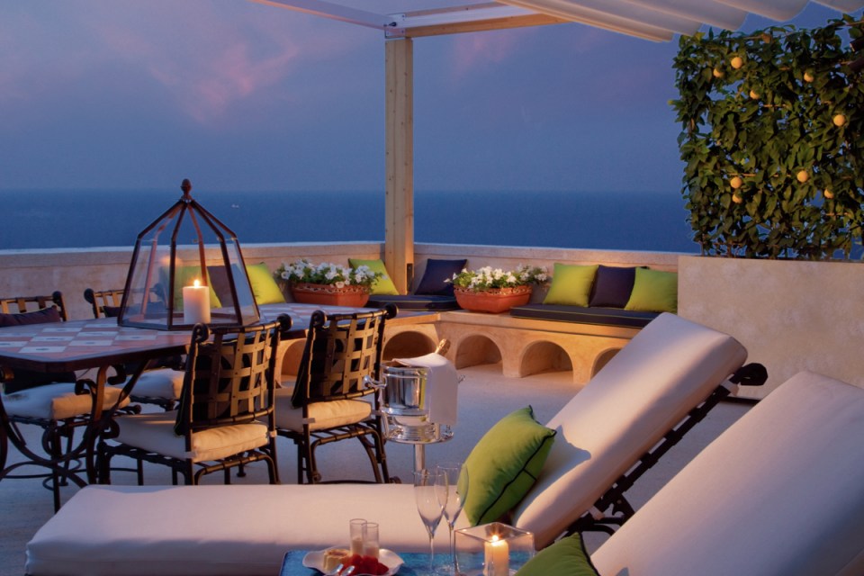 Monastero Santa Rosa on the Amalfi coast at twilight