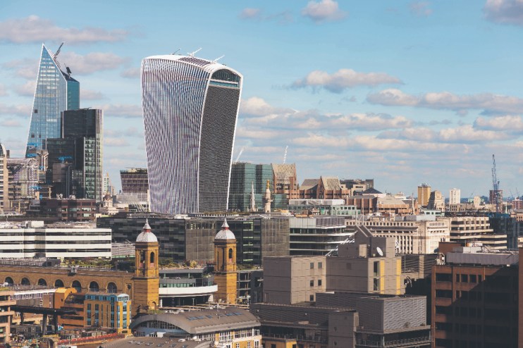 Rathbones assets under management dropped to £108.8bn. (An aerial view of 20 Fenchurch and City of London Skyline including The Willis Building and The Scalpel (52-54 Lime Street - Andy Blackmore).)