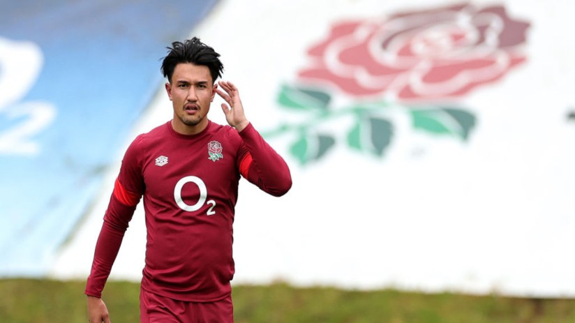 Marcus Smith looks on during the England training session held at Pennyhill Park on 28 May, 2024 in Bagshot, England. (Photo by David Rogers/Getty Images)