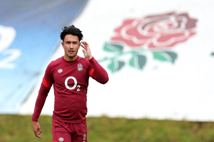 Marcus Smith looks on during the England training session held at Pennyhill Park on 28 May, 2024 in Bagshot, England. (Photo by David Rogers/Getty Images)