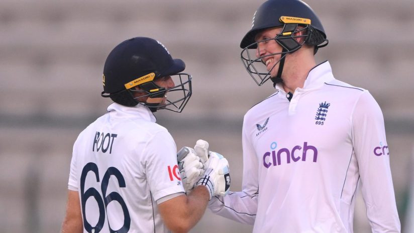 England began to battle back against Pakistan as they began the chase of 556 in Multan by conceding just one wicket.