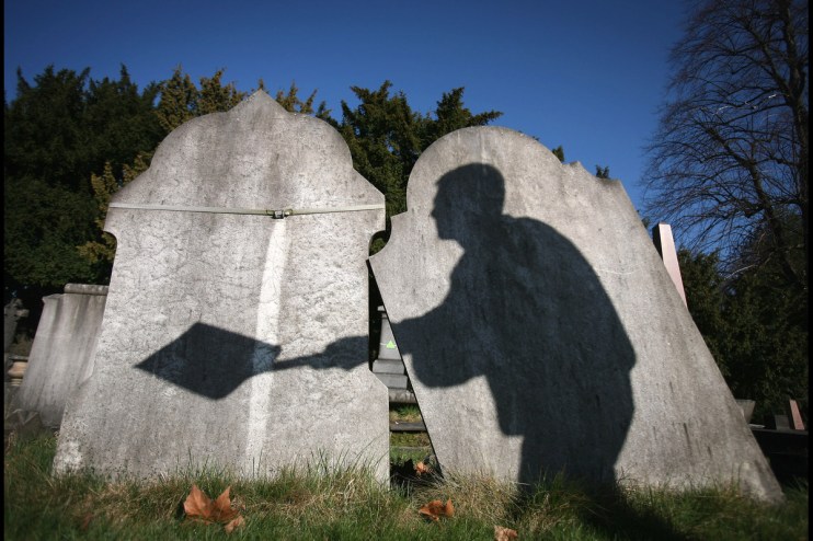 Graves in a London cemetery