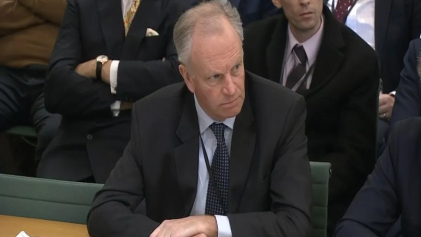 Nick Reach, CEO of the Post Office, giving evidence to a select committee