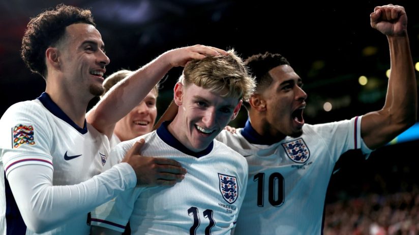 England secured Nations League promotion with a 5-0 home win over the Republic of Ireland