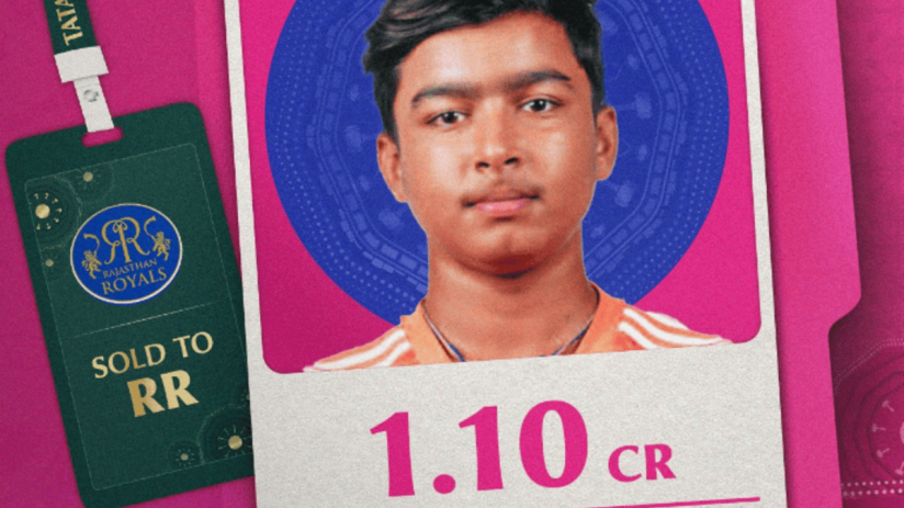 Vaibhav Suryavanshi has become the youngest ever player, at 13, to be sold at the IPL Auction, having been picked up by the Rajasthan Royals (credit: IPL X account)