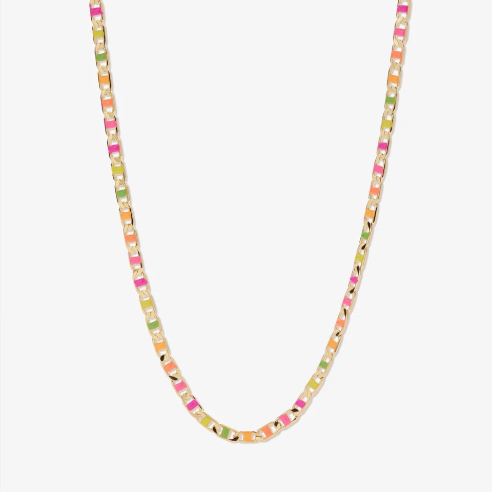 AdornMonde Nauman Neon Flat Chain Necklace