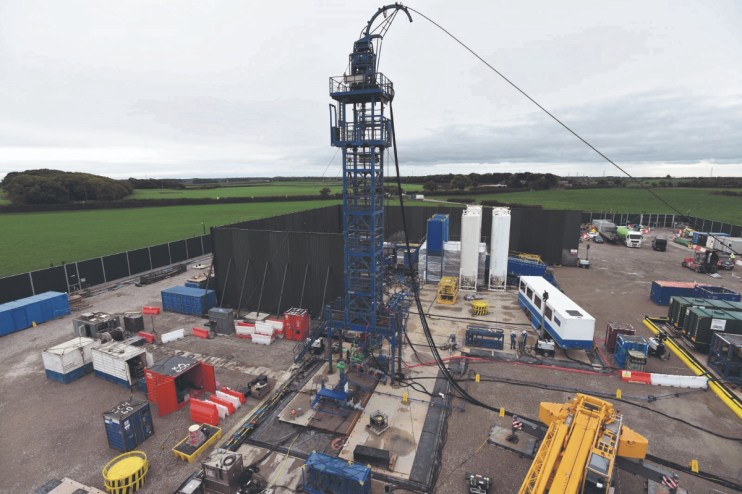 Photo of the Cuadrilla hydraulic fracturing site at Preston New Road shale gas exploration site in Lancashire.