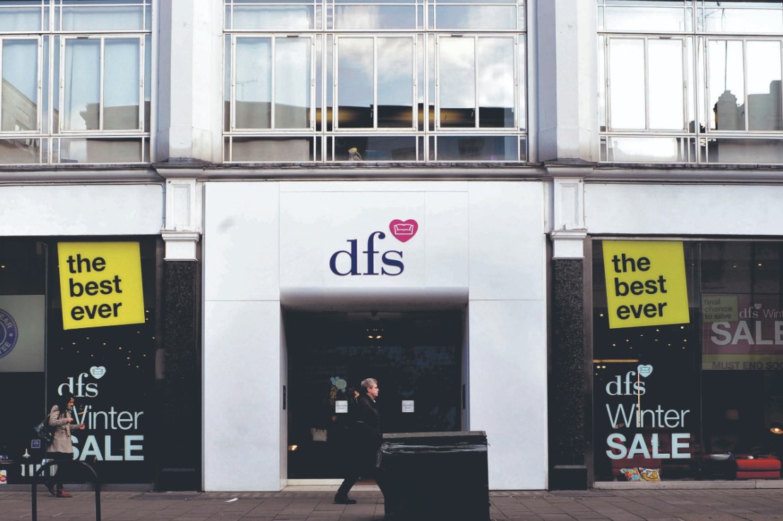 Photo of a DFS store in Tottenham Court Road, London.