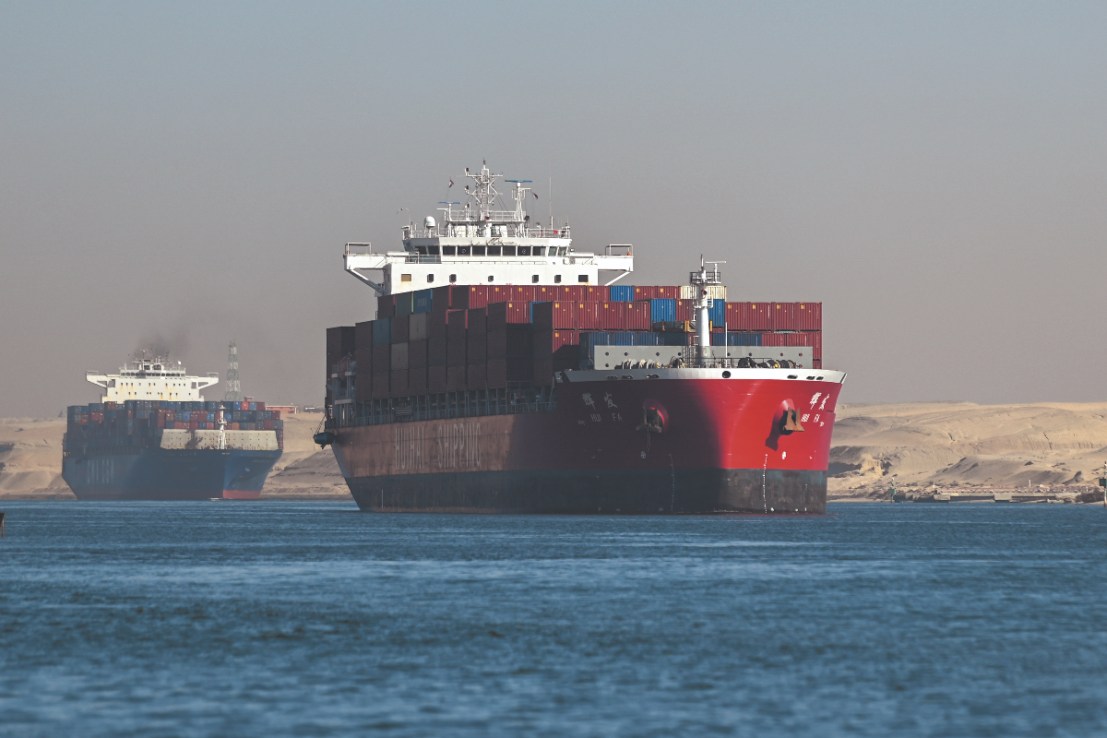 Shipping giants are facing an historic trial over claims of ripping off UK motorists (A ship transits the Suez Canal towards the Red Sea.  (Photo by Sayed Hassan/Getty Images))