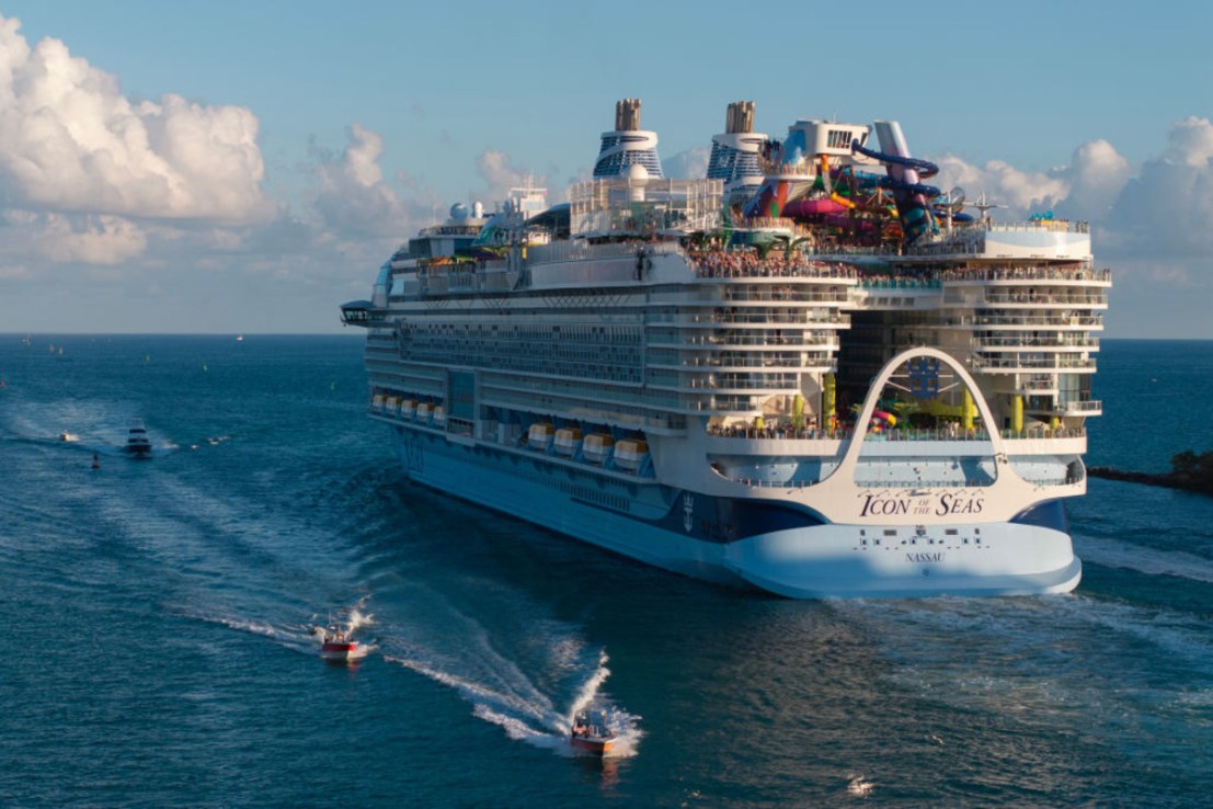 Icon of the Seas, which is owned by Royal Caribbean, is the largest cruise ship in the world. (Photo by Joe Raedle/Getty Images)