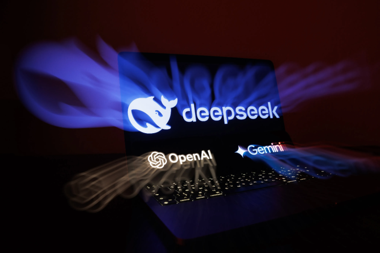 The logos of OpenAI, DeepSeek and Google Gemini artificial intelligence apps on a laptop, arranged in Riga, Latvia, on Wednesday, Jan. 29, 2025. Microsoft Corp. and OpenAI are investigating whether data output from OpenAI’s technology was obtained in an unauthorized manner by a group linked to Chinese artificial intelligence startup DeepSeek, according to people familiar with the matter. Photographer: Andrey Rudakov/Bloomberg via Getty Images