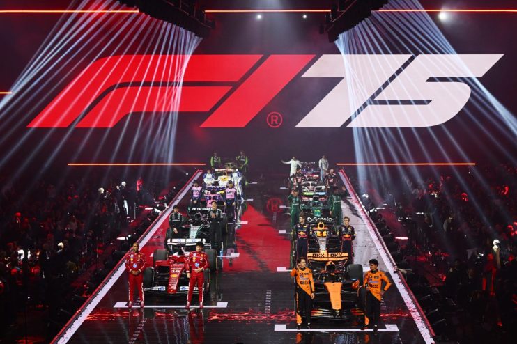 Everything about Formula 1’s 75th anniversary extravaganza at London’s O2 Arena shouldn’t have worked: mass commercialisation of a sport with £9 pints and 10 teams showing off this year’s designs on last year’s cars one after another.