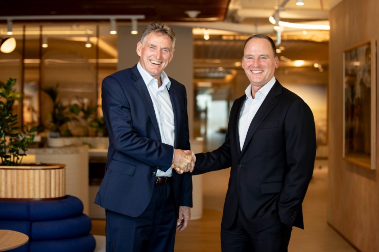 Ross McEwan (left)) and BHP Chair Ken MacKenzie