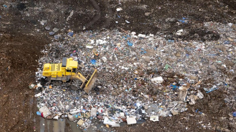 NEWPORT, WALES - MARCH 18: An aerial view of a Newport Council landfill site on March 18, 2022 in Newport, Wales. IT worker James Howells threw away a laptop in 2013 which contained 7,500 bitcoins which is worth £237m at today’s prices. James Howells has repeatedly asked Newport Council for permission to search the site to recover the laptop but permission has been refused. (Photo by Matthew Horwood/Getty Images)