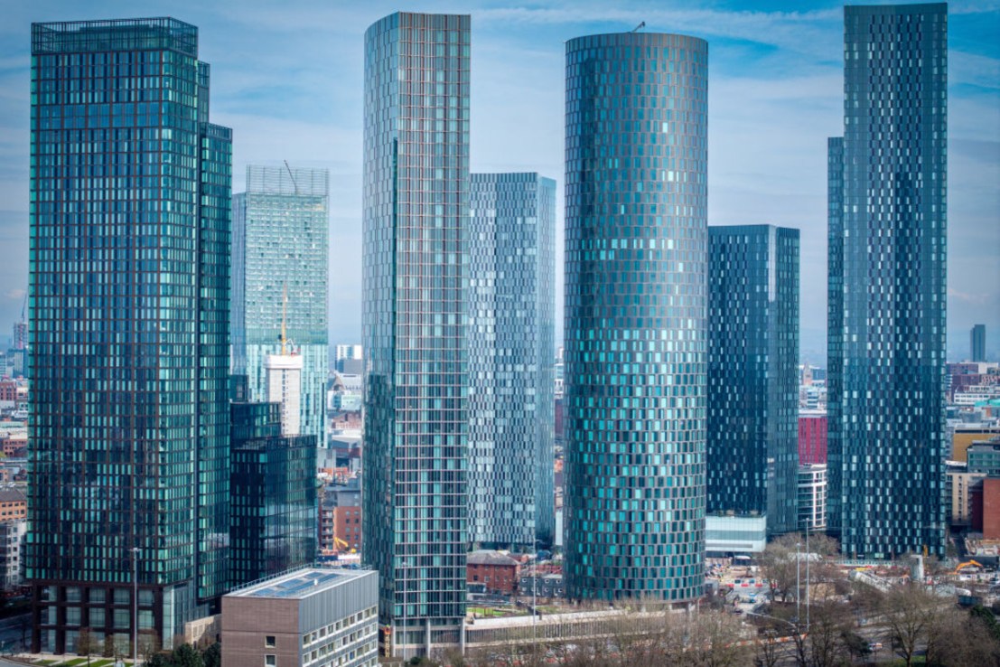 Despite the number of new construction projects falling in Manchester, the city is still leading the way compared to Leeds, Birmingham and Belfast.  (Photo by Christopher Furlong/Getty Images)