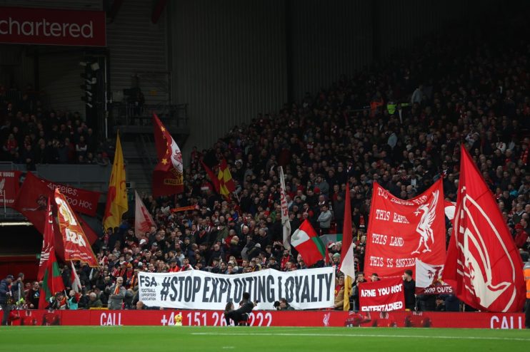 Liverpool fans protested against ticket price increases last season