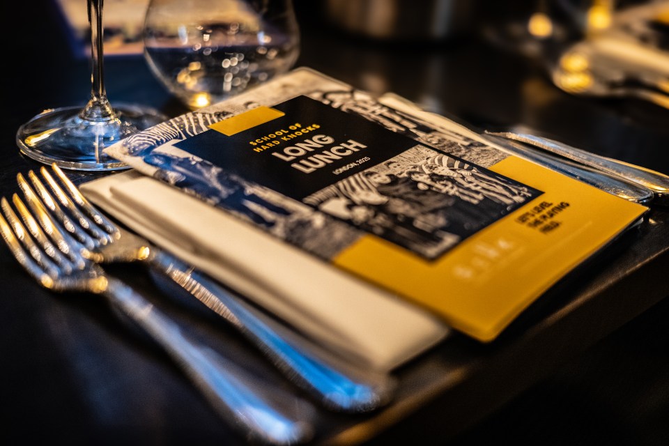 Tables laid for the School of Hard Knocks Long Lunch