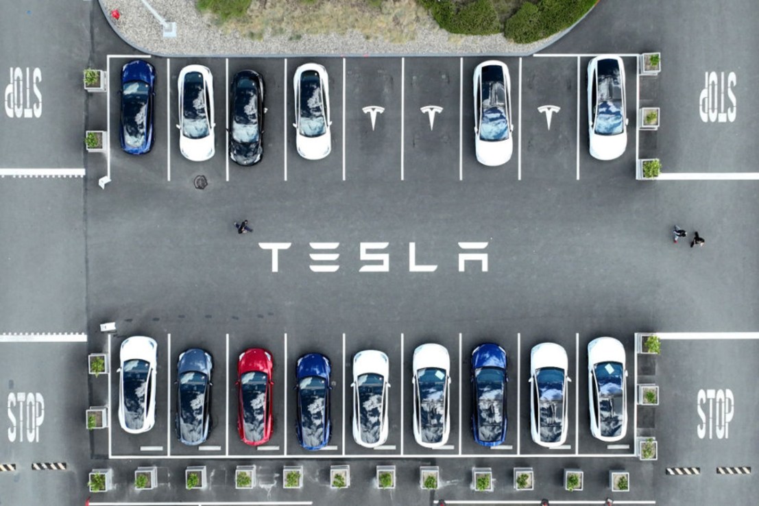 Elon Musk's Tesla has suffered a stock market slump in recent weeks. (Photo by Justin Sullivan/Getty Images)