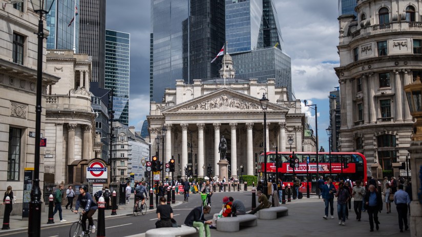 LONDON, ENGLAND - MAY 29: People pass through the Bank area of the City of London on May 29, 2024 in London, England. In recent months, the UK's Chancellor of the Exchequer Jeremy Hunt has reportedly met with the boss of Shein, the Chinese-founded fashion retailer, to encourage the company to launch its initial public offering on the London Stock Exchange. London's reputation as a global financial hub has suffered in the wake of Brexit, compounded by an industry-wide slowdown in public offerings due to high interest rates and economic uncertainty. (Photo by Carl Court/Getty Images)