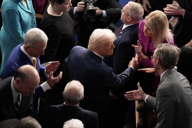 Trump delivered this major speech on the day that he delivered a key campaign pledge (Photo by Andrew Harnik/Getty Images)
