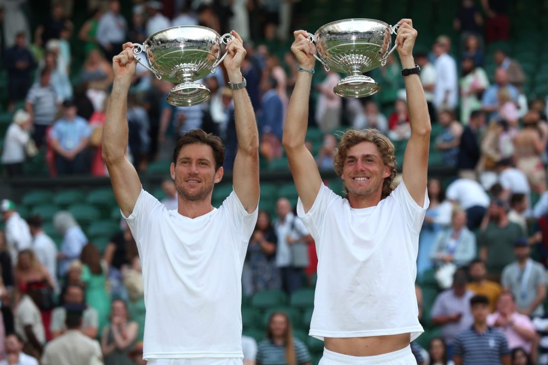 Former Wimbledon doubles champion Max Purcell (right) has received an 18-month ban for breaching anti-doping rules