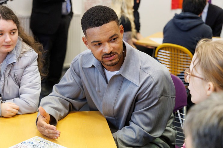 Prince William and Steven Bartlett visit Homewards Aberdeen Coalition member Aberdeen Foyer to launch a new partnership between Homewards and recruitment giant Hays in March 2025 in Aberdeen, Scotland. (Photo by Derek Ironside - WPA Pool/Getty Images)